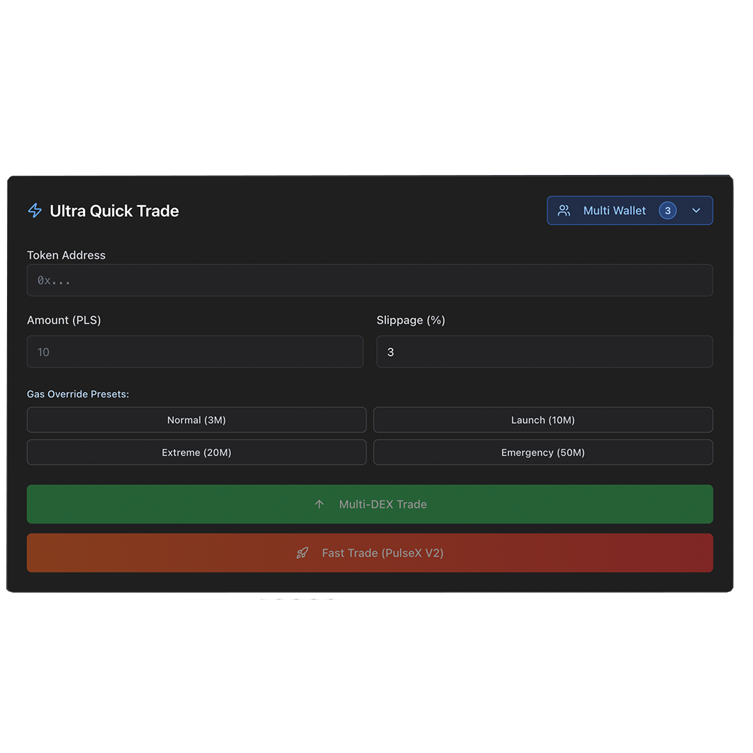 Ultra Quick Trade Interface